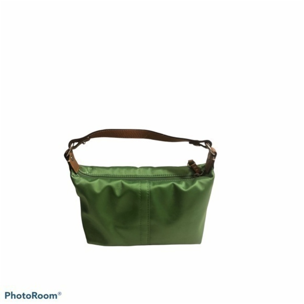 Coach vintage y2k green satin mini bag leather trim - Picture 4 of 13